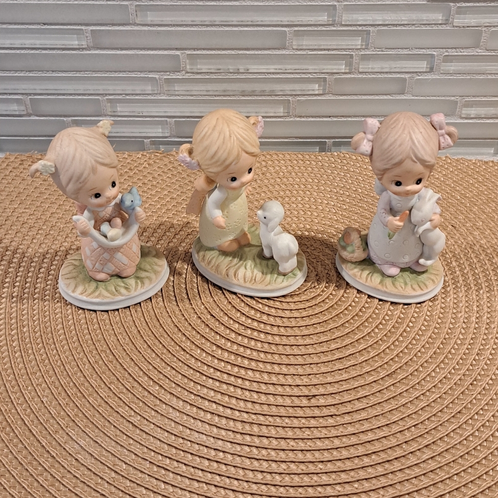 3 Vtg Lefton Little Girls China Figurines.